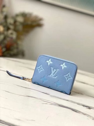 Louis Vuitton Zippy Coin Purse Monogram Empreinte Leather in Blue - Small Leather Goods M80408
