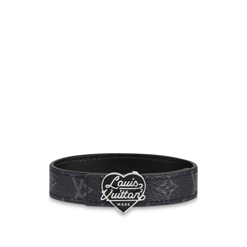 Louis Vuitton LV Heart 14MM Reversible Bracelet Monogram Eclipse Canvas in Grey - Men - Accessories M8041E