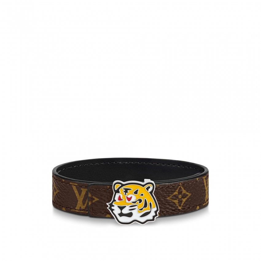 Louis Vuitton LV Tiger 14MM Reversible Bracelet Monogram in Brown - Men - Accessories M8042E