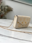 Louis Vuitton Felicie Pochette Monogram Empreinte Leather in Beige - Small Leather Goods M80498