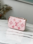Louis Vuitton Mini Pochette Accessoires Monogram Empreinte Leather in Rose - M80501