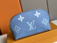 Louis Vuitton Cosmetic Pouch Monogram Empreinte Leather in Blue - Travel M80502BL
