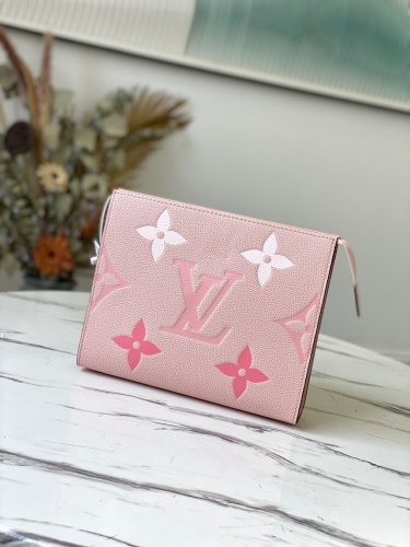 Louis Vuitton Toiletry Pouch 26 Monogram Empreinte Leather in Pink - Travel M80504PI