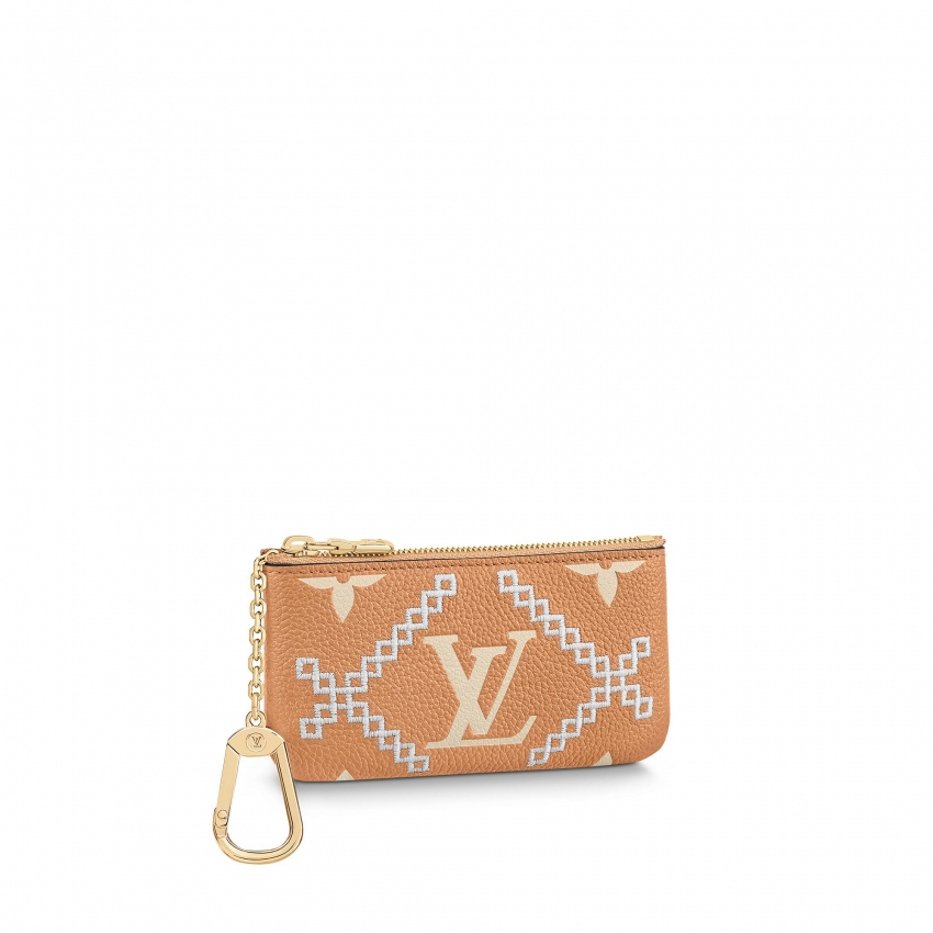 Louis Vuitton Key Pouch Monogram Empreinte Leather in Beige - Women - Small Leather Goods M81165