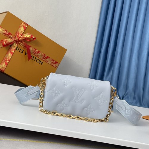 Louis Vuitton Wallet on Strap Bubblegram Leather Blue Glacier - Women - Small Leather Goods M81399 Louis Vuitton Wallet on Strap Bubblegram Leather Blue Glacier - Women - Small Leather Goods M81399