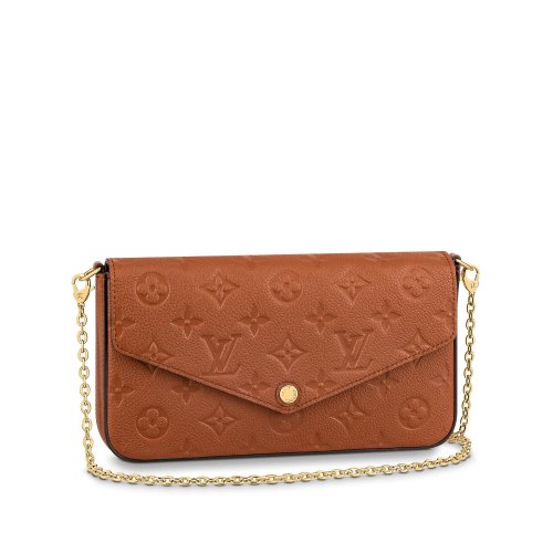 Louis Vuitton Women's Luxury Monogram Leather Pochette Felicie Bag M81531 Cognac Louis Vuitton Women's Luxury Monogram Leather Pochette Felicie Bag M81531 Cognac