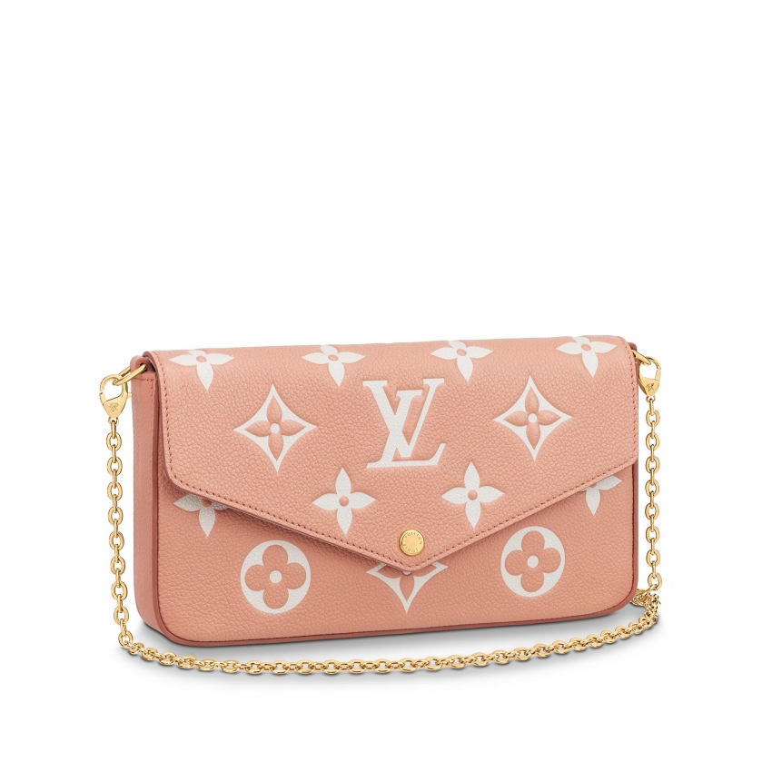 Louis Vuitton Félicie Pochette Bicolor Monogram Empreinte Leather - Women - Small Leather Goods M81759 Rose Trianon / Crème