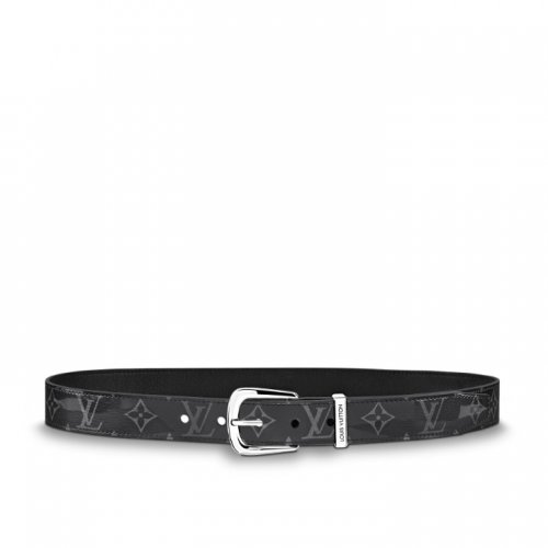 Louis Vuitton Monogram Eclipse Glaze Ouest 30MM Belt MP055Q Grey Louis Vuitton Monogram Eclipse Glaze Ouest 30MM Belt MP055Q Grey