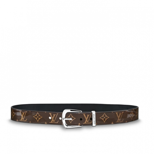 Louis Vuitton Monogram Glaze Ouest 30MM Belt MP056Q Brown Louis Vuitton Monogram Glaze Ouest 30MM Belt MP056Q Brown