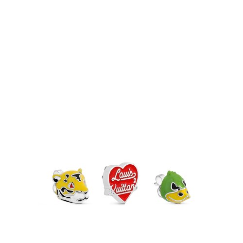 Louis Vuitton Set Of 3 Earrings in Yellow - Men - Accessories MP3234