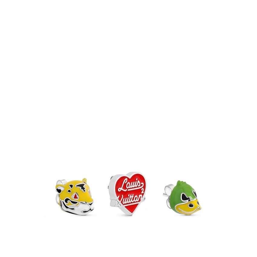 Louis Vuitton Set Of 3 Earrings in Yellow - Men - Accessories MP3234