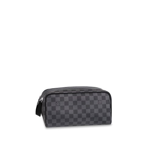 Louis Vuitton Dopp Kit Toilet Pouch Damier Graphite Canvas - Men - Travel N40127 Damier Graphite Canvas