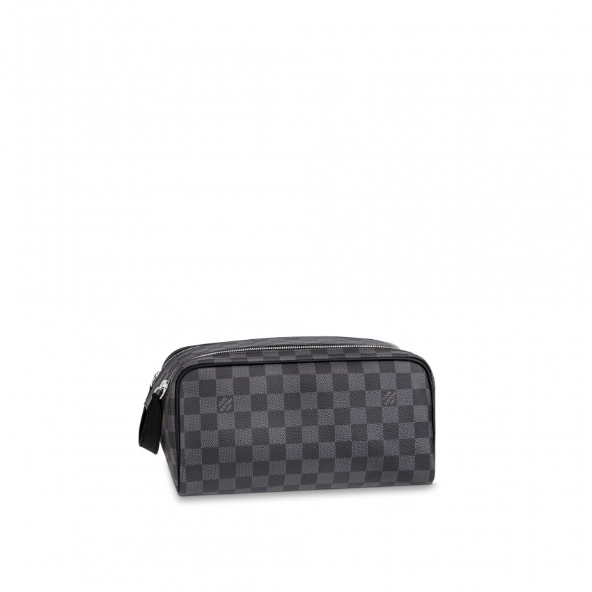 Louis Vuitton Dopp Kit Toilet Pouch Damier Graphite Canvas - Men - Travel N40127 Damier Graphite Canvas