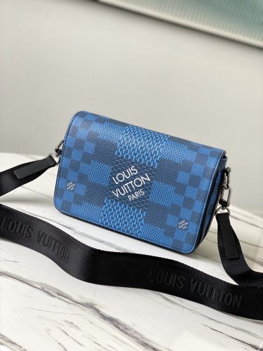Louis Vuitton Studio Messenger Damier Graphite Canvas Navy Men Bags N50026 Louis Vuitton Studio Messenger Damier Graphite Canvas Navy Men Bags N50026
