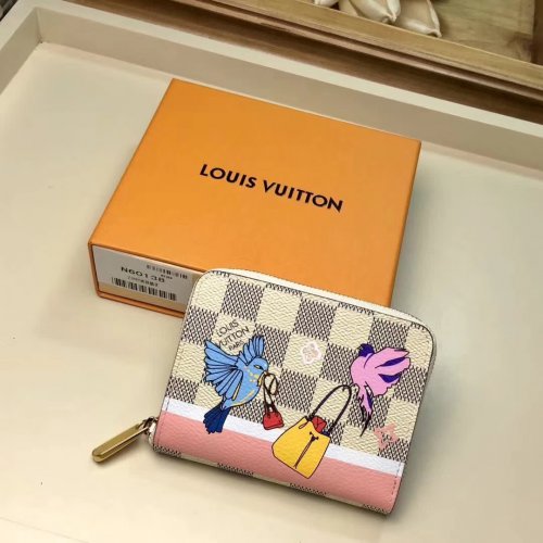 Louis Vuitton Damier Azur Canvas Flying Birds Zippy Coin Purse N60138 Louis Vuitton Damier Azur Canvas Flying Birds Zippy Coin Purse N60138