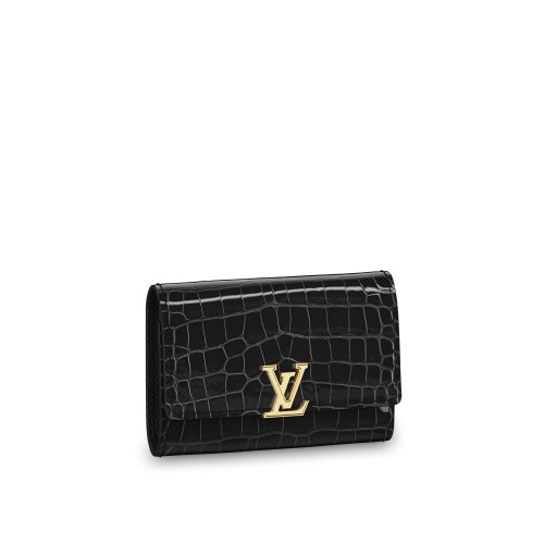 Louis Vuitton Capucines Compact Wallet Crocodilien Brillant in Black - Women - Small Leather Goods N93059