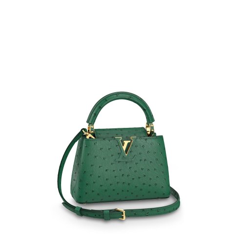 Louis Vuitton Capucines Mini Ostrich Leather in Green - Women - Handbags N93483 Louis Vuitton Capucines Mini Ostrich Leather in Green - Women - Handbags N93483