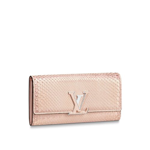 Louis Vuitton Capucines Wallet Python in Pink - Women - Small Leather Goods N96360 Louis Vuitton Capucines Wallet Python in Pink - Women - Small Leather Goods N96360