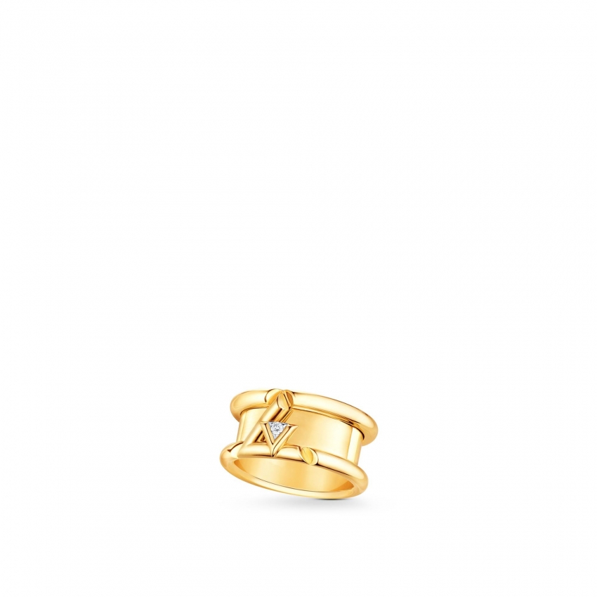 Louis Vuitton LV Volt One Band Ring, Yellow Gold And Diamond - Jewelry - Categories Q9O58A