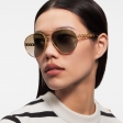 Louis Vuitton My LV Chain Pilot Sunglasses in Gold - Women - Accessories Z1539E Z1539W
