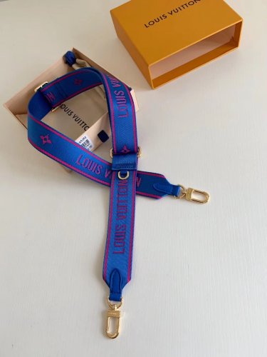 Louis Vuitton Monogram Canvas Bandoulière Strap J02473 Blue and Magenta Louis Vuitton Monogram Canvas Bandoulière Strap J02473 Blue and Magenta