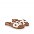 Louis Vuitton Lock It Flat Mule Women in Cream - Shoes 1A9440