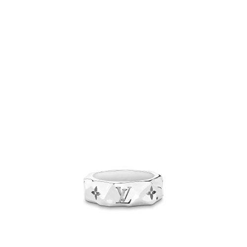 Louis Vuitton Monogram Carved Ring in Silver - Accessories M00334 M00335