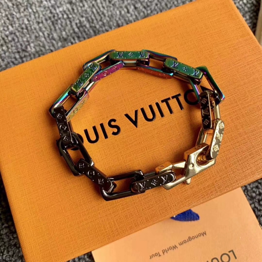 Louis Vuitton Monogram Colors Chain Bracelet jewelry M68242 21CM