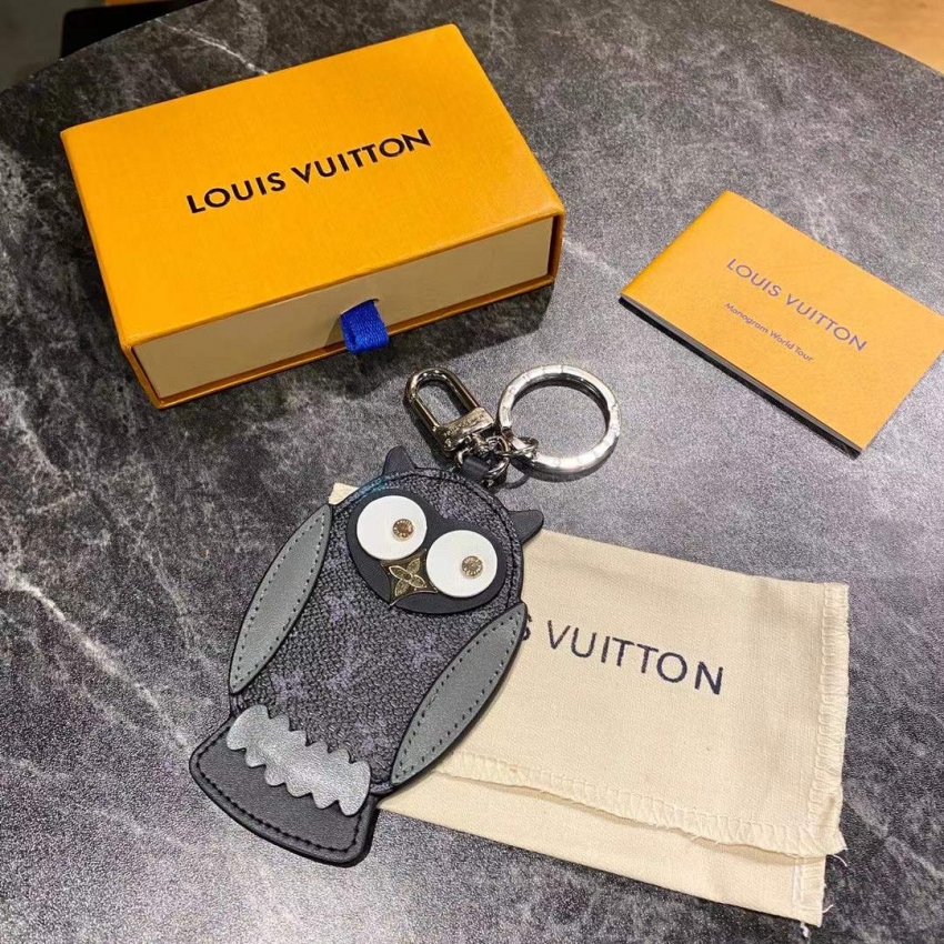 Louis Vuitton Monogram Eclipse Owl Bag Charm and Key Holder M69482