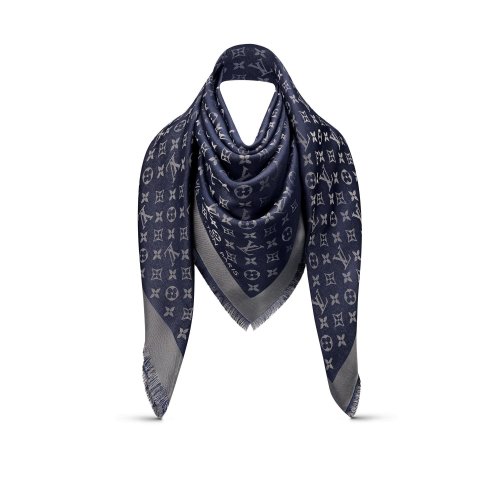 Louis Vuitton Monogram Shine Shawl Bleu Nuit - Women - Accessories M73658 Louis Vuitton Monogram Shine Shawl Bleu Nuit - Women - Accessories M73658