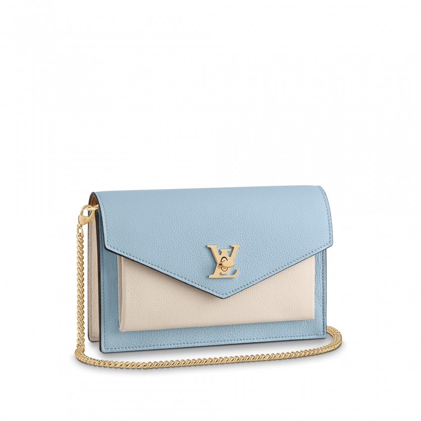 Louis Vuitton Louis Vuitton Pochette Mylockme Chain - Small Leather Good M81436 Bleu Nuage