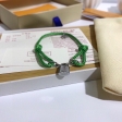 Louis Vuitton Silver Lockit X Virgil Abloh Bracelet, Sterling Silver And Black Cord in Green - Jewelry M95867