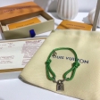 Louis Vuitton Silver Lockit X Virgil Abloh Bracelet, Sterling Silver And Black Cord in Green - Jewelry M95867