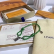 Louis Vuitton Silver Lockit X Virgil Abloh Bracelet, Sterling Silver And Black Cord in Green - Jewelry M95867