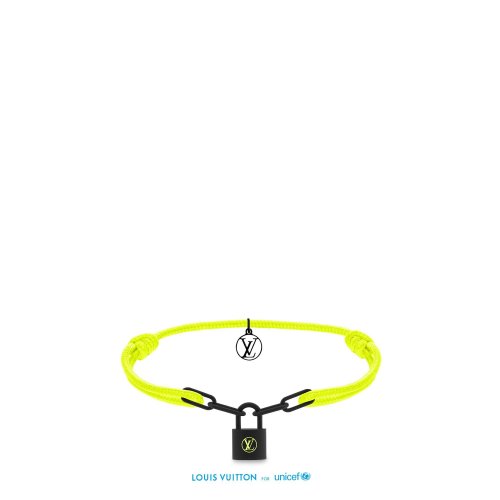 Louis Vuitton Silver Lockit X Virgil Abloh Bracelet, Black Titanium - Women - Jewelry Q05268 Yellow