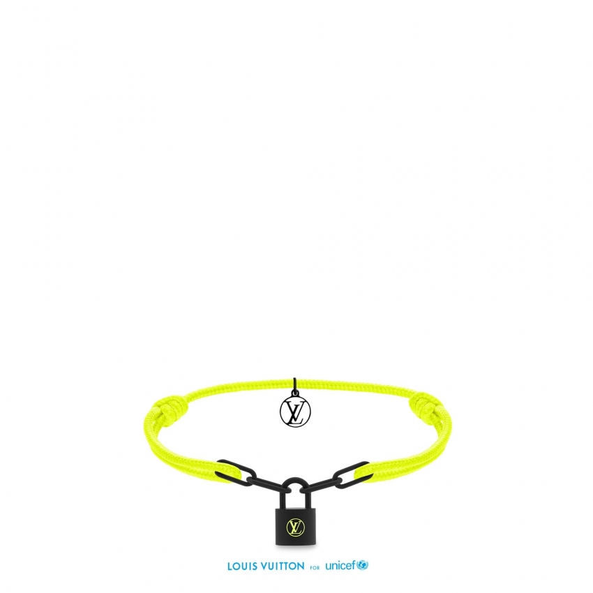 Louis Vuitton Silver Lockit X Virgil Abloh Bracelet, Black Titanium - Women - Jewelry Q05268 Yellow