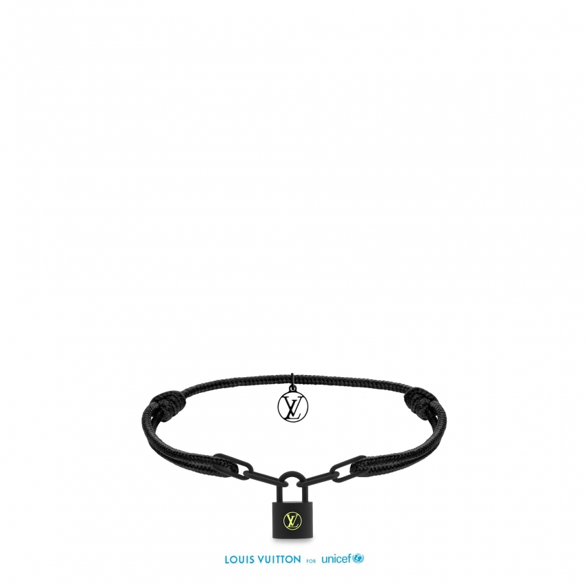 Louis Vuitton Silver Lockit X Virgil Abloh Bracelet, Black Titanium - Women - Jewelry Q05270 Black