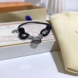 Louis Vuitton Silver Lockit X Virgil Abloh Bracelet, Sterling Silver And Black Cord in Black - Jewelry Q95864