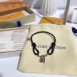 Louis Vuitton Silver Lockit X Virgil Abloh Bracelet, Sterling Silver And Black Cord in Black - Jewelry Q95864