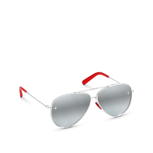 Louis Vuitton The LV Pilot Sunglasses in Silver - Women - Accessories Z1636U