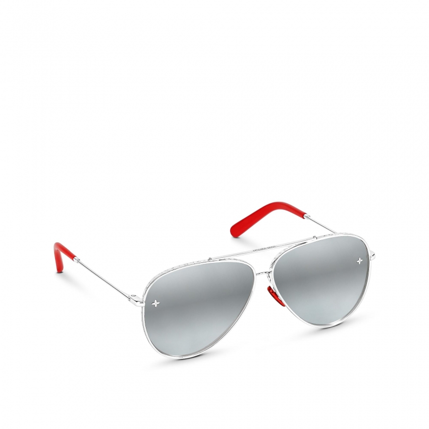 Louis Vuitton The LV Pilot Sunglasses in Silver - Women - Accessories Z1636U