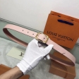 Louis Vuitton Epi LV Malletier 25MM Belt M0095U Gold Rose Ballerine Pink