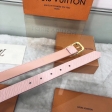 Louis Vuitton Epi LV Malletier 25MM Belt M0095U Gold Rose Ballerine Pink