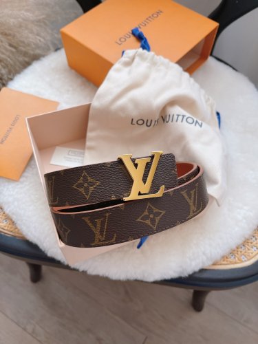 Louis Vuitton LV Initiales 30mm Reversible Belt Monogram in Brown - Women - Accessories M0391V