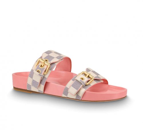 Louis Vuitton Damier Azur Canvas Bom Dia flat mule Shoes 1A4WZQ Louis Vuitton Damier Azur Canvas Bom Dia flat mule Shoes 1A4WZQ