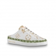 Louis Vuitton Patent Monogram Frontrow Open-Back Sneaker 1A58DK Blanc/Moka