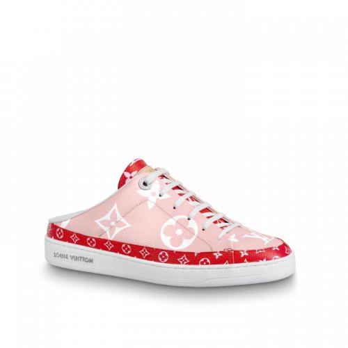 Louis Vuitton Patent Monogram Frontrow Open-Back Sneaker 1A58E0 ROSE/ROUGE