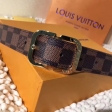Louis Vuitton Damier Ebene Canvas Mini Belt 25MM M9744V Silver