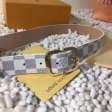 Louis Vuitton Damier Azur Canvas Mini 25MM Belt M9782V Silver