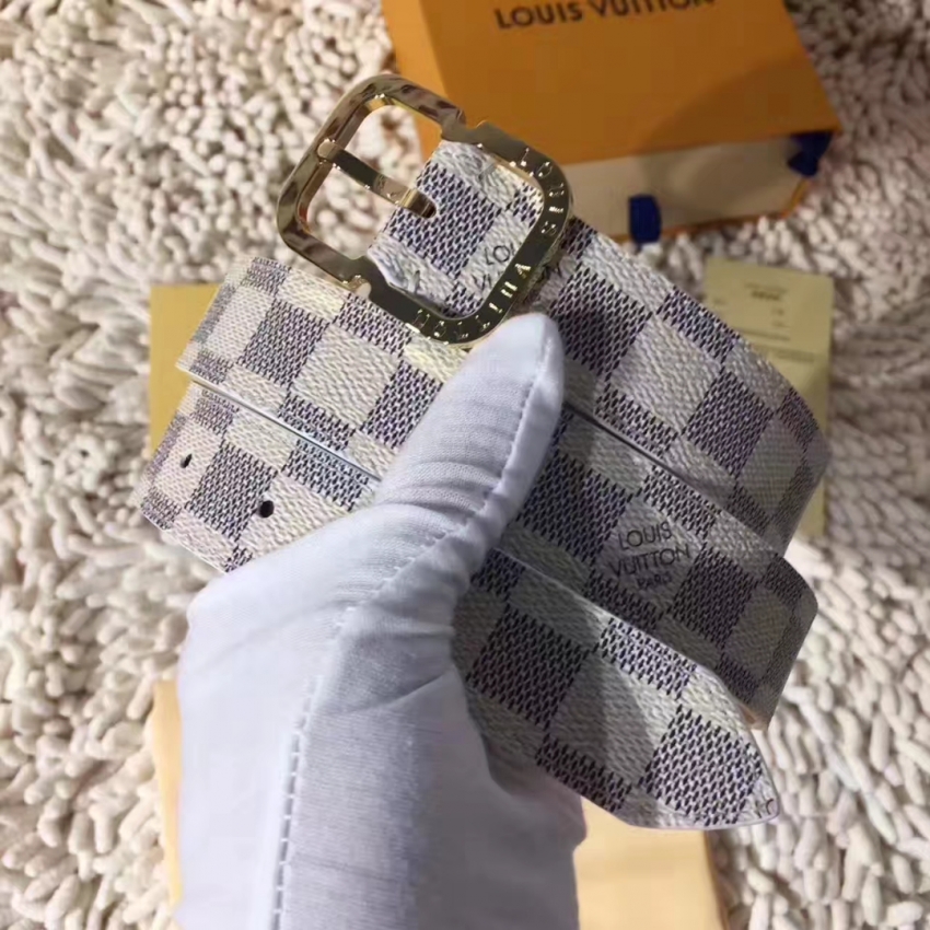 Louis Vuitton Damier Azur Canvas Mini 25MM Belt M9782V Silver